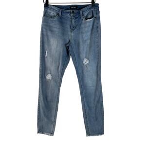 Buffalo David Bitton Womens Jess Rip & Repair Mid Rise Skinny Jeans 4/27
